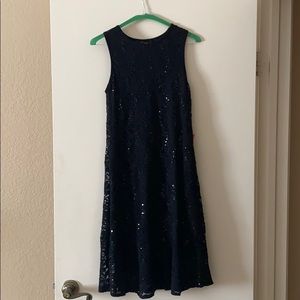 Black Onyx Sequence Flowy Short Dress